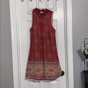 red/maroon macy’s dress